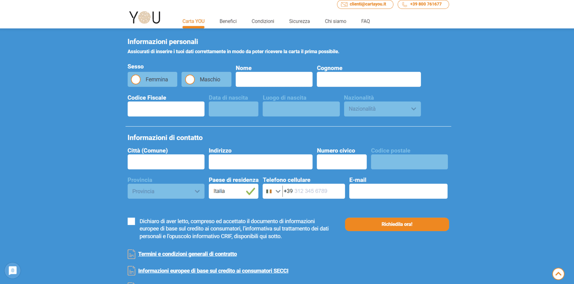 carta di credito YOU recensioni