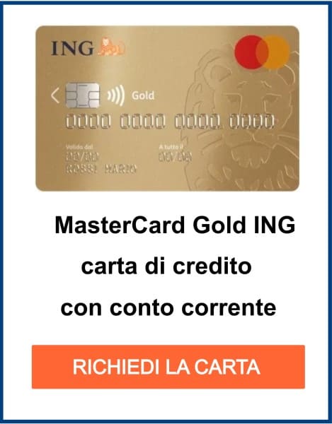 MasterCard Gold ING carta di credito gratuita a determinate condizioni