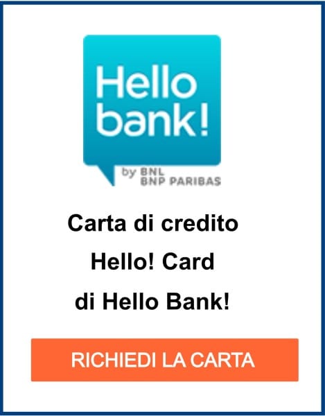 Hello Card carta di credito gratuita ma conto corrente a pagamento
